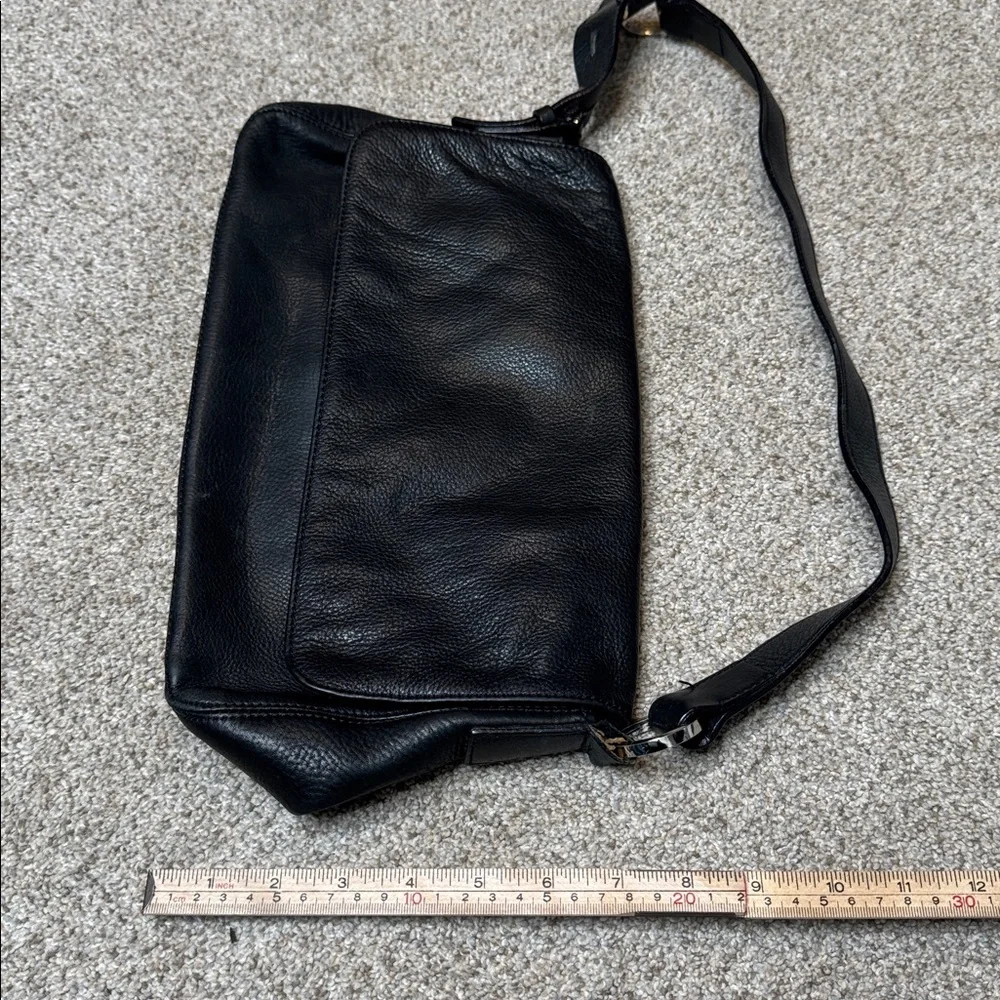 MILA PAOLI Classic Black Fine Leather Shoulder Bag Made In Italy - Picture 5 of 13